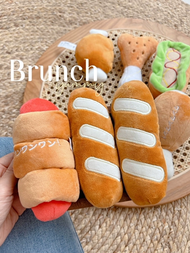 Собачья игрушка щенки, собаки, вокализованные гамбургерные колбаски, серия блюд с хлебной палочкой милая мельница Тедди Шерри под названием