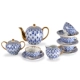 Cốc cà phê theo phong cách châu Âu và đĩa gốm sơn vàng retro Tiếng Anh buổi chiều trà hoa trà kéo hoa tách bộ quà tặng - Cà phê