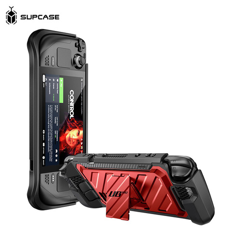 SUPCASE UB Pro Steam Deck : Black/Gray Silicone, Kickstand, Grips iPhone Case