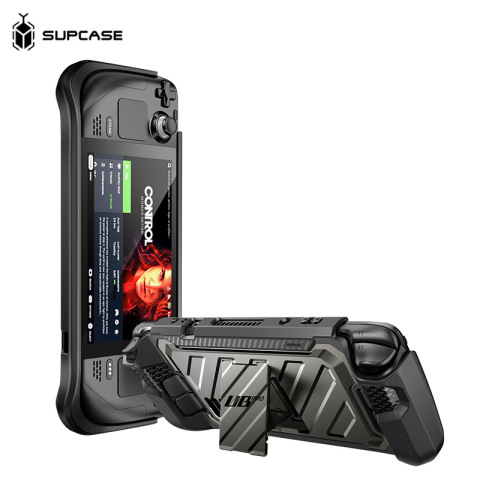 SUPCASE UB Pro Steam Deck : Black/Gray Silicone, Kickstand, Grips iPhone Case