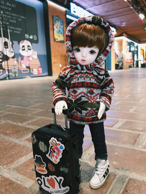 taobao agent The new BJD6 points spot pull the velvet wool snowflower hooded T -shirt sweater, the baby clothes Yosdimda3.0A147
