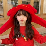 Детская милая шапка, бархатный ветрозащитный удерживающий тепло детский шарф, плюшевая