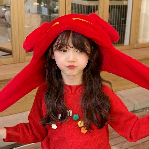 Детская милая шапка, бархатный ветрозащитный удерживающий тепло детский шарф, плюшевая