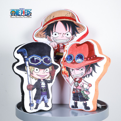 taobao agent One Piece Pillow Luffy Three Brothers Plush Doll Genuine Anime Surrounding Toys Birthday Gift Alien Pillow