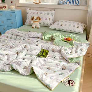 水洗皱皱纱夏凉被抗菌防螨可水洗夏季夏被A类单双人儿童被空调被