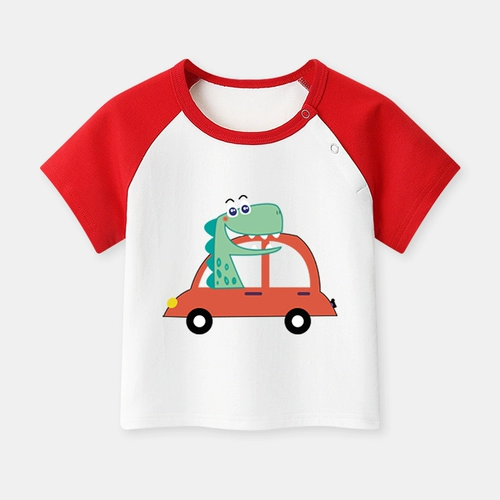 Хлопковая футболка для мальчиков, детская тонкая летняя одежда для раннего возраста, 1 лет, детская одежда