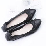 Туфли с заостренным носом для кожаной обуви с бантиком, комфортная обувь, из натуральной кожи, мягкая подошва