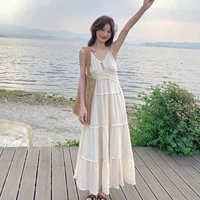 Мисс Сикл французское нежное платье с прямым ветром 2024 Летнее темперамент Красивая приморская пляжная юбка