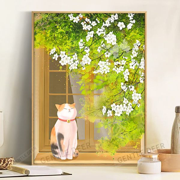 Кремовая цифровая раскраска для рисования, масляная краска, акрил, «сделай сам»