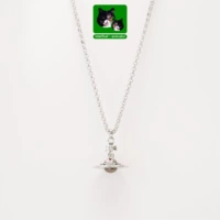 Cat Big Spot Vivienne Westwood Petite Orb Classic Snir Sanir Saturn Ожерелье серебро серебро