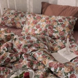 Хлопковый комплект, хлопковая простыня, 4 предмета, цветочный принт, 3 предмета