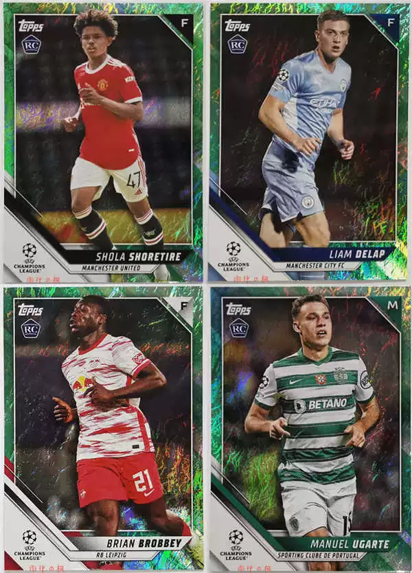Футбольная карта Shawl Tylap Broba Ugart 2022 TOPPS Jade Jade Rookie Refraction