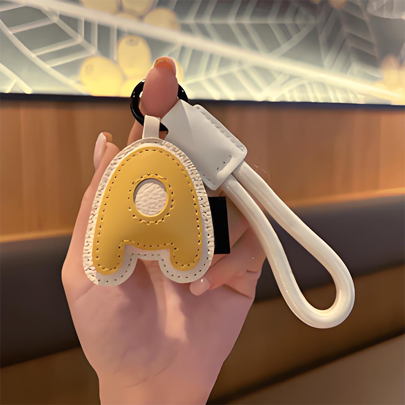 Letter Key Chain Cute Creative Bag Leather Pendant Couple Schoolbag Car Key Chain Lanyard Small Ornament_voghion.com