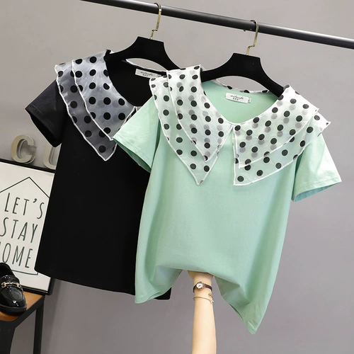 Очень большая кукла, футболка, большой размер, свободный крой, короткий рукав, в западном стиле, в корейском стиле