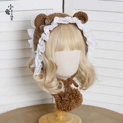 taobao agent Japanese demi-season cute knitted woolen hat with bow