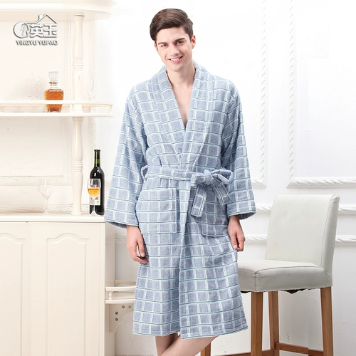 Хлопковое полотенце, хлопковый демисезонный банный халат подходит для мужчин и женщин для влюбленных, увеличенная толщина, большой размер