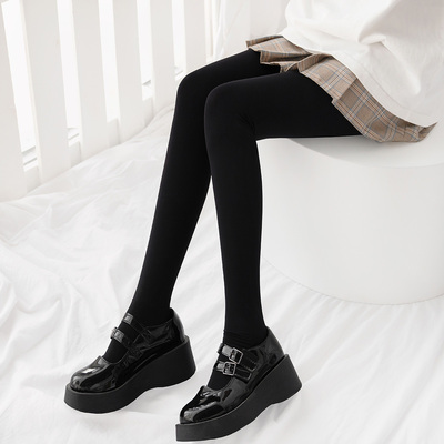 taobao agent Autumn and winter micro -pressure 200D pantyhose base sock skin color black with sock meat color base, thin leg socks