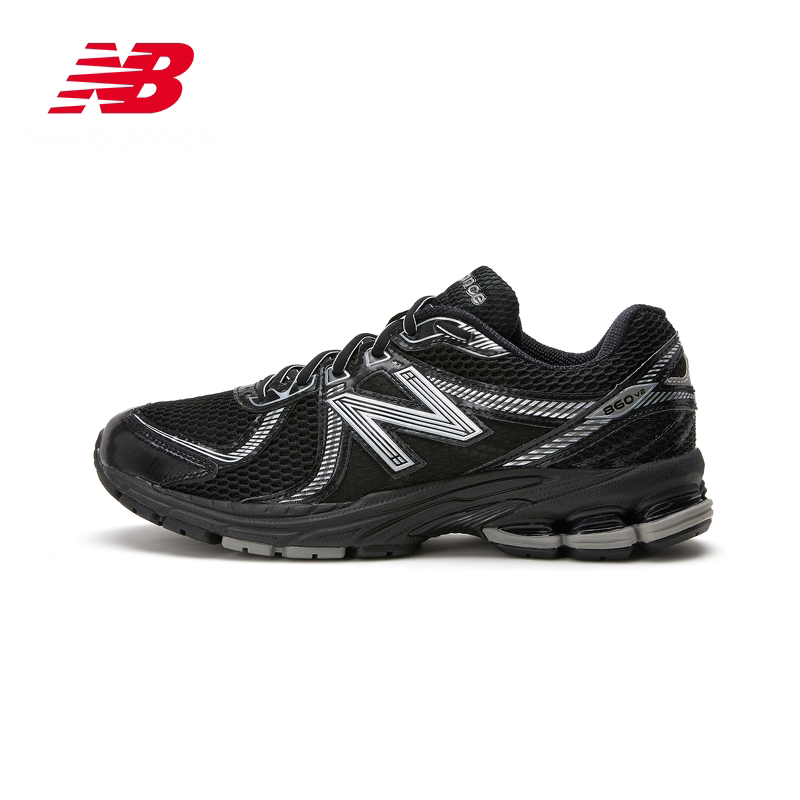New Balance NB 官方男女款黑色网面透气轻便运动老爹鞋ML860XC