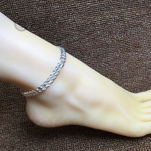 Классический браслет на ногу, индивидуальный колокольчик подходит для мужчин и женщин, серебро 925 пробы