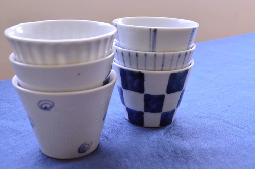 «Пятно» префектура Ишикава [Wenji Kiln] Шесть вариантов для мультипонтуционных чашек рта свиньи