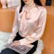 Thủy triều dài tay 100% lụa tơ tằm nguyên chất lụa dâu tằm áo sơ mi cardigan hàng đầu giải phóng mặt bằng gia công quần áo phụ nữ 2020 mùa xuân và mùa thu phong cách mới - Áo sơ mi dài tay