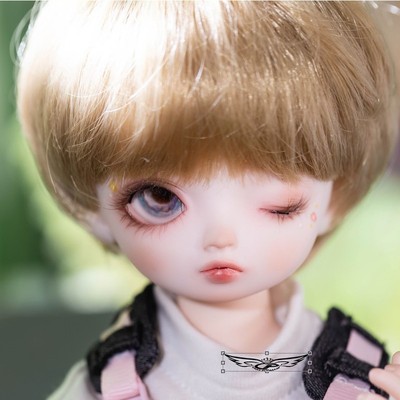 taobao agent Gray feather humanoid single open eyes look for 6 -point resin, makeup, painting head SD/ bjd doll single head