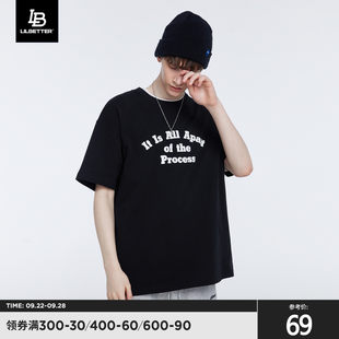 Lilbetter 半袖 メンズ 2022 夏 ゆったり ゆったり メンズ 半袖 シンプル トレンド トップス ラウンドネック プリント Tシャツ lb