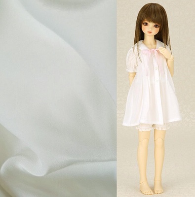 taobao agent Imported fabric【All -cotton simulation silk chiffon】Milk white pure cotton fabric soft hanging BJD baby clothing