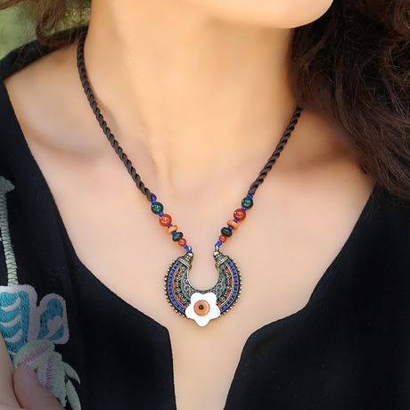 原创饰品锁骨链民族风项链短挂饰脖子装饰吊坠毛衣配饰百搭女复古