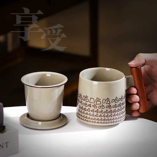 Небольшая дизайнерская кофейная чашка со стаканом, глина, 13 года, тренд сезона