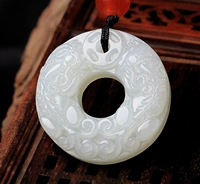 Подвеска из нефрита, антикварное ожерелье подходит для мужчин и женщин из белого нефрита