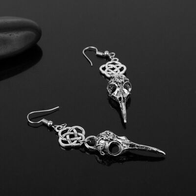 taobao agent 【Buried forest】Plague Skeleton Bird Copper Halloween Earrings Witch