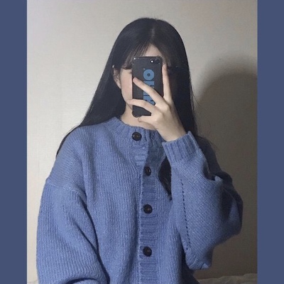 taobao agent Seeing people love treasure blue is particularly white ~ retro sweater jacket Korean college knitted cardigan autumn