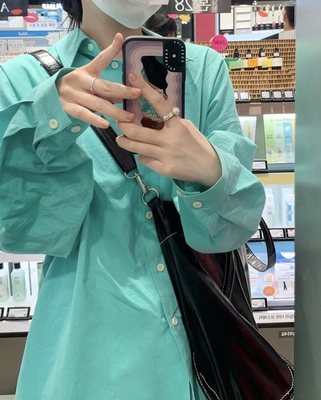 taobao agent Green shirt, colored retro jacket, autumn, for leisure, long sleeve