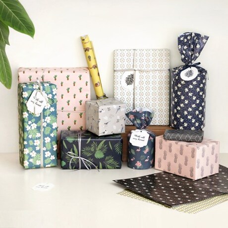 iconic正品韩国优雅气质礼物装饰包装纸可爱甜美小清新包书纸套装