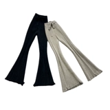 Удерживающие тепло комфортные трикотажные демисезонные штаны, эластичная талия, высокая талия, по фигуре