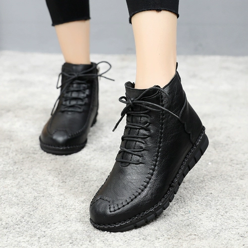 Туфли для матери, утепленная обувь, нескользящие удерживающие тепло короткие сапоги, мягкая подошва, для среднего возраста