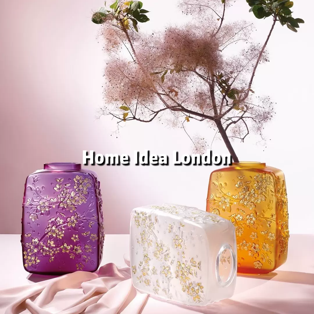 Homeidea英国莱俪lalique绿色树莓mures浮雕水晶花瓶大号限定款