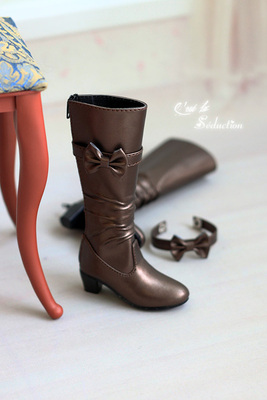 taobao agent [C.L.S.] 3 points/4-point imitation leather high boots-brown [SD/DD/LUTS/DZ] [BJD]