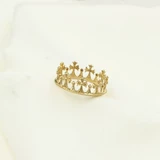 14K585 Чистое золотое кружевное кольцо цветочного кольца цветов