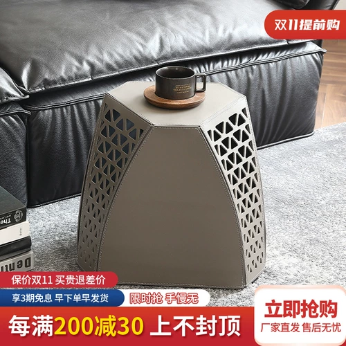 Табурет для пеленания обуви, низкий табурет для дома, светлая роскошная дизайнерская гостиная, приставной столик для дивана из седельной кожи, подставка для ног, угловой столик для туалетного столика.