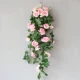 Розовая розовая виноградная стена висящая цветочная корзина
