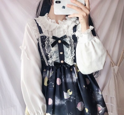 taobao agent The versatile long -sleeved lolita Little Liech bow lace shirt is designed with gorgeous design Japanese girl sweet