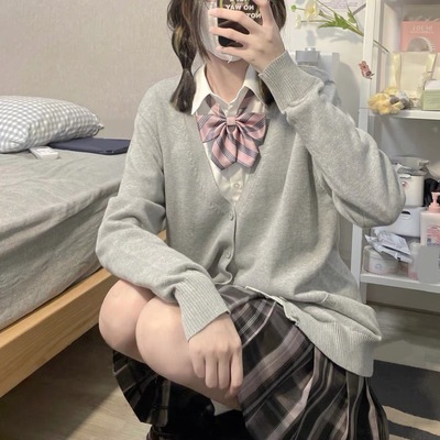 taobao agent Autumn Japanese genuine student pleated skirt, sweater, cardigan, long-sleeve, jacket