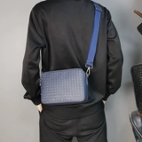 Сумка на одно плечо, плетеная сумка через плечо, мужская сумка с петлей на руку, из натуральной кожи