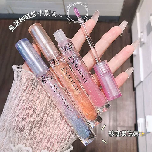 Прозрачный стеклянный блеск для губ, бесцветная увлажняющая маска для губ