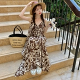 Летняя ретро кофейная весенняя длинная юбка, изысканный стиль