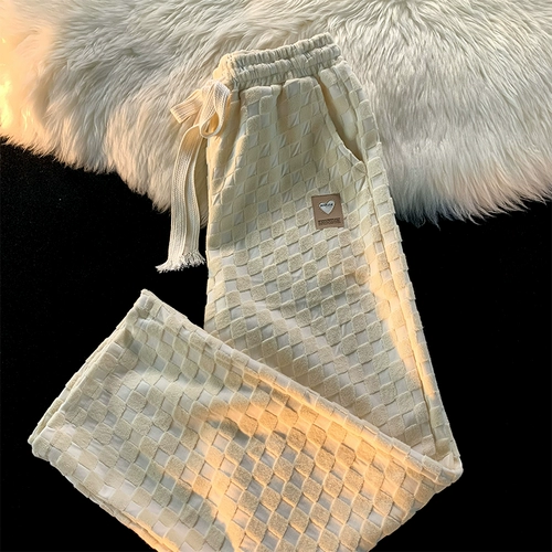 Осенние шахматы для влюбленных, ретро спортивные штаны для отдыха, свободный прямой крой, в американском стиле