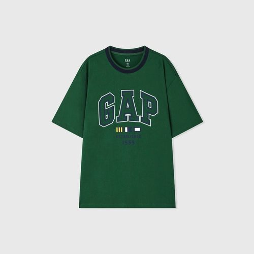 Gap Летняя хлопковая футболка подходит для мужчин и женщин, топ
