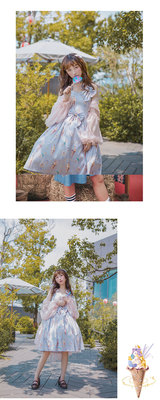 taobao agent [Dream and Treasure Spot] National Brand Lolita Suxin Susin Gold Foil Ice Cream JSK1
